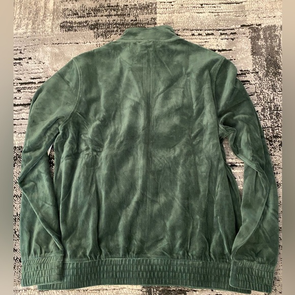 New Men’s Fila O-Fit Velour Track Jacket Green Medium - Picture 2 of 7